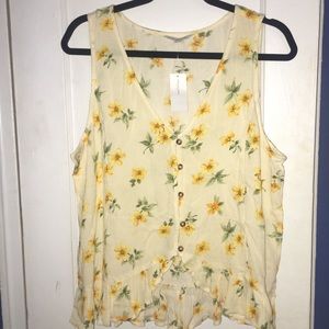 AEO BUTTON FRONT TANK TOP